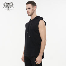 Load image into Gallery viewer, TT209 Basic style loose sleeveless punk black men hoodie