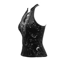 Load image into Gallery viewer, TT133 Stars and moon printing daily life dense velvet sexy ladies vests