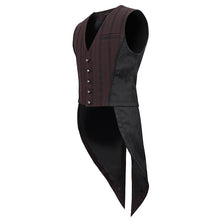 Load image into Gallery viewer, WT06602 RED Striped Removable Swallowtail Men's Vest