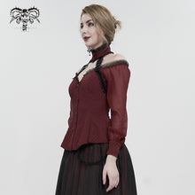 Load image into Gallery viewer, SHT09502 Red Off shoulder Lolita blouse