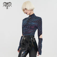 Load image into Gallery viewer, TT220 Cyberpunk dream color mesh Long Sleeve Women's T-Shirt