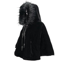 Load image into Gallery viewer, CA02901 Quilted black velvet shawl