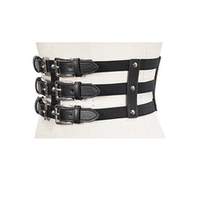 Load image into Gallery viewer, AS096 Punk three horizontal metal buckle girdle