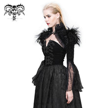 Load image into Gallery viewer, CA005 lace horn sleeve velveteen feather gothic sexy women shawl
