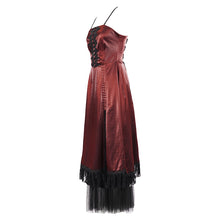 Load image into Gallery viewer, SKT11302 red Gothic tube top layered full dress