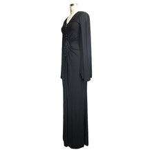 Load image into Gallery viewer, SKT040 chinese frog button sexy women bat sleeve deep V neck evening dress