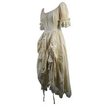 Load image into Gallery viewer, SKT077 creamy white steampunk Victoria vintage drawstring embroidered lace women long dress