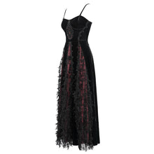 Load image into Gallery viewer, ESKT032 Burgundy Gothic Sling Dress