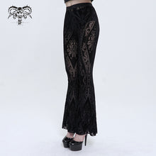 Load image into Gallery viewer, PT192 Gothic flocked pattern basic style flared trousers