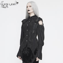 Load image into Gallery viewer, ESHT009 Wave striped hollow out blouse
