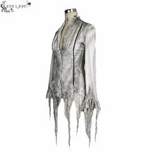 Load image into Gallery viewer, ESHT002 daily lace tassels sexy women long sleeves lace up printed white blouse