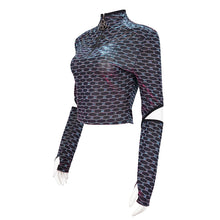 Load image into Gallery viewer, TT220 Cyberpunk dream color mesh Long Sleeve Women's T-Shirt