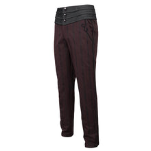 Load image into Gallery viewer, PT18902 Gothic red and black striped mid-high waist men's trousers