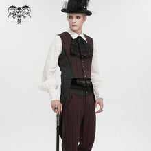 Load image into Gallery viewer, WT06602 RED Striped Removable Swallowtail Men's Vest