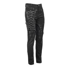 Load image into Gallery viewer, PT112 Devil fashion brand punk mecha hand painted slim black men trousers