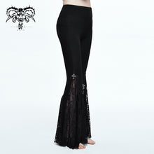 Load image into Gallery viewer, PT050 Gothic women cross decoration knit lace bell bottoms pants