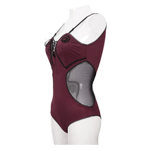 Load image into Gallery viewer, SST015 Chest hand-cranked gothic one-piece swimsuit
