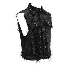 Load image into Gallery viewer, WT043 devil fashion punk heavy metal hand painted faded effect men printing waistcoats