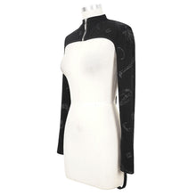 Load image into Gallery viewer, CA024 punk women black bone printed knitted shawl with straps