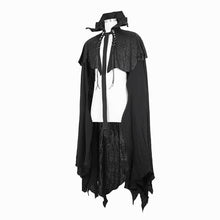 Load image into Gallery viewer, CA017 Gothic noble count darkness high neck cotton and linen tattered cloak