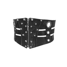 Load image into Gallery viewer, AS063 coarse grain leather fitted waist zipper up punk women belts