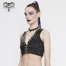 Load image into Gallery viewer, WT058 Punk asymmetric heavy metal super short vest