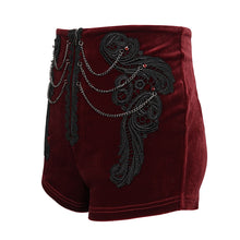 Load image into Gallery viewer, PT170 Gothic Stretch Velvet Women's High Waist Shorts