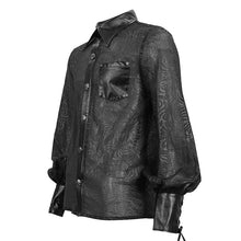 Load image into Gallery viewer, SHT085 Punk tree-grain see-through shirt