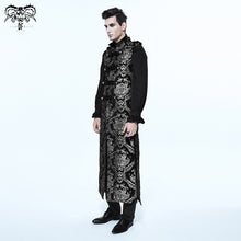 Load image into Gallery viewer, CT07402 Black and silver palace floral men long waistcoat