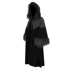 Load image into Gallery viewer, CT203 Gothic oversized shawl fur collar coat