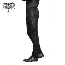 Load image into Gallery viewer, PT042 party wearing court flocking gothic patterned men trousers