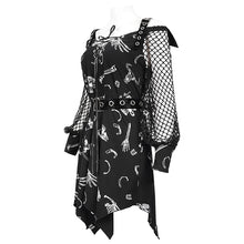 Load image into Gallery viewer, SKT140 Bone printing long sleeve long dress