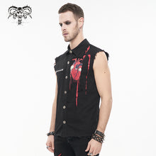 Load image into Gallery viewer, SHT093 Heart Printing Sleeveless Men's Punk Shirt