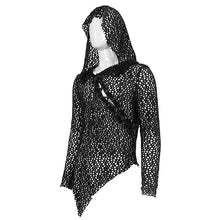 Load image into Gallery viewer, TT186 Punk Hooded Irregular Big Net T-shirt