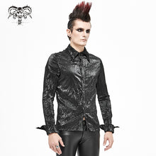 Load image into Gallery viewer, SHT067 Punk shiny pleated basic style men shirts