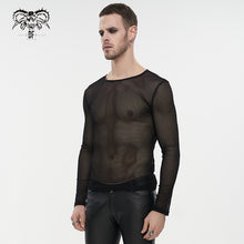 Load image into Gallery viewer, TT19801 Diamond-shaped net basic style long sleeves men t-shirts
