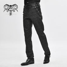 Load image into Gallery viewer, PT116 party dress up fancy costume Gothic patterned men black trousers