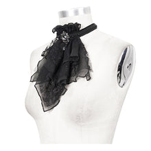 Load image into Gallery viewer, AS08001 black Gothic chiffon lace bow tie