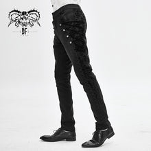 Load image into Gallery viewer, PT111  punk wedding men gothic trousers with side bottons and side flocking