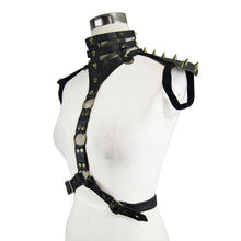Load image into Gallery viewer, AS02802 Women spiked accessories punk body harness with hollow out neckline