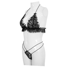 Load image into Gallery viewer, SX007 Devil Fashion Gothic hot girls black lace sexy lingerie set