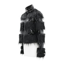 Load image into Gallery viewer, CT128 Devil fashion new style punk fur short cotton jacket for women