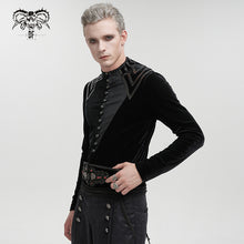 Load image into Gallery viewer, TT203 Military Uniform Velvet Small Stand Collar Men's T-Shirt