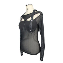 Load image into Gallery viewer, TT085 Summer sexy women punk nailed chest halter mesh T-shirt