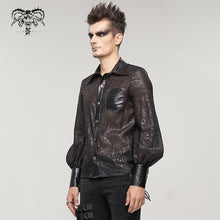 Load image into Gallery viewer, SHT085 Punk tree-grain see-through shirt