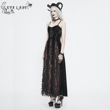 Load image into Gallery viewer, ESKT032 Burgundy Gothic Sling Dress
