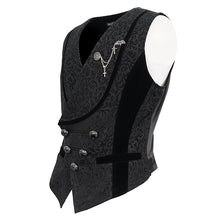 Load image into Gallery viewer, WT07001 Gothic dark pattern black vest (with brooch)