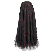 Load image into Gallery viewer, SKT160 Gothic Lace big Swing Black and Red Women's Skirt