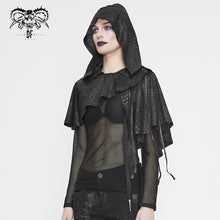 Load image into Gallery viewer, CA021 dark thin hooded  small shawl