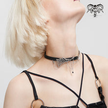 Load image into Gallery viewer, AS136 punk women adjustable chain Spider web metal asymmetric choker